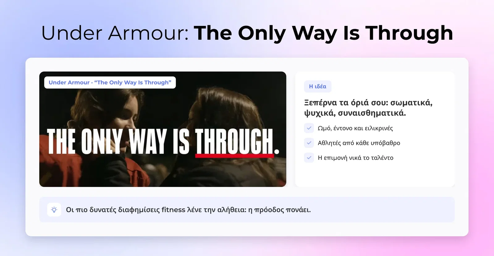 Under Armour: The Only Way Is Through