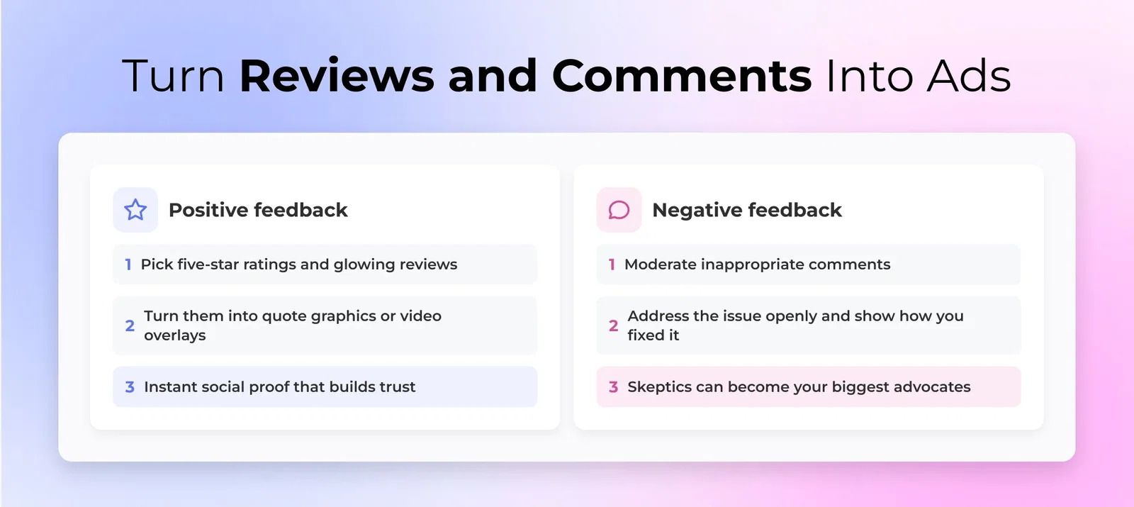 Turn Reviews and Comments Into Ads