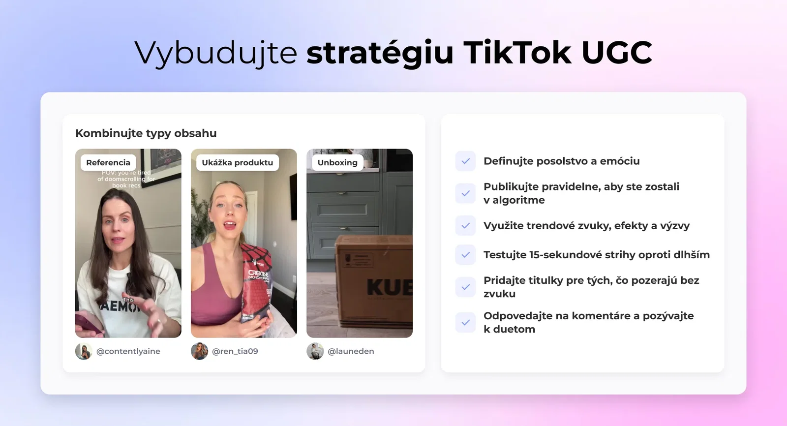 Vybudujte stratégiu TikTok UGC