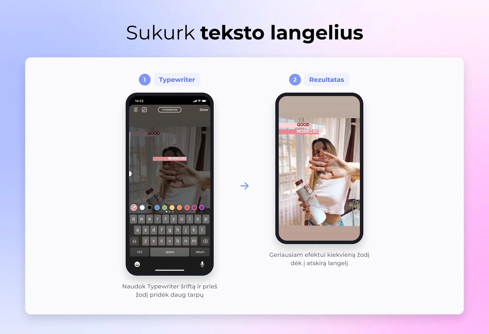 Sukurk teksto langelius