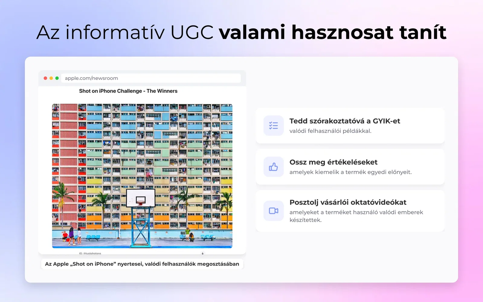 Az informatív UGC valami hasznosat tanít