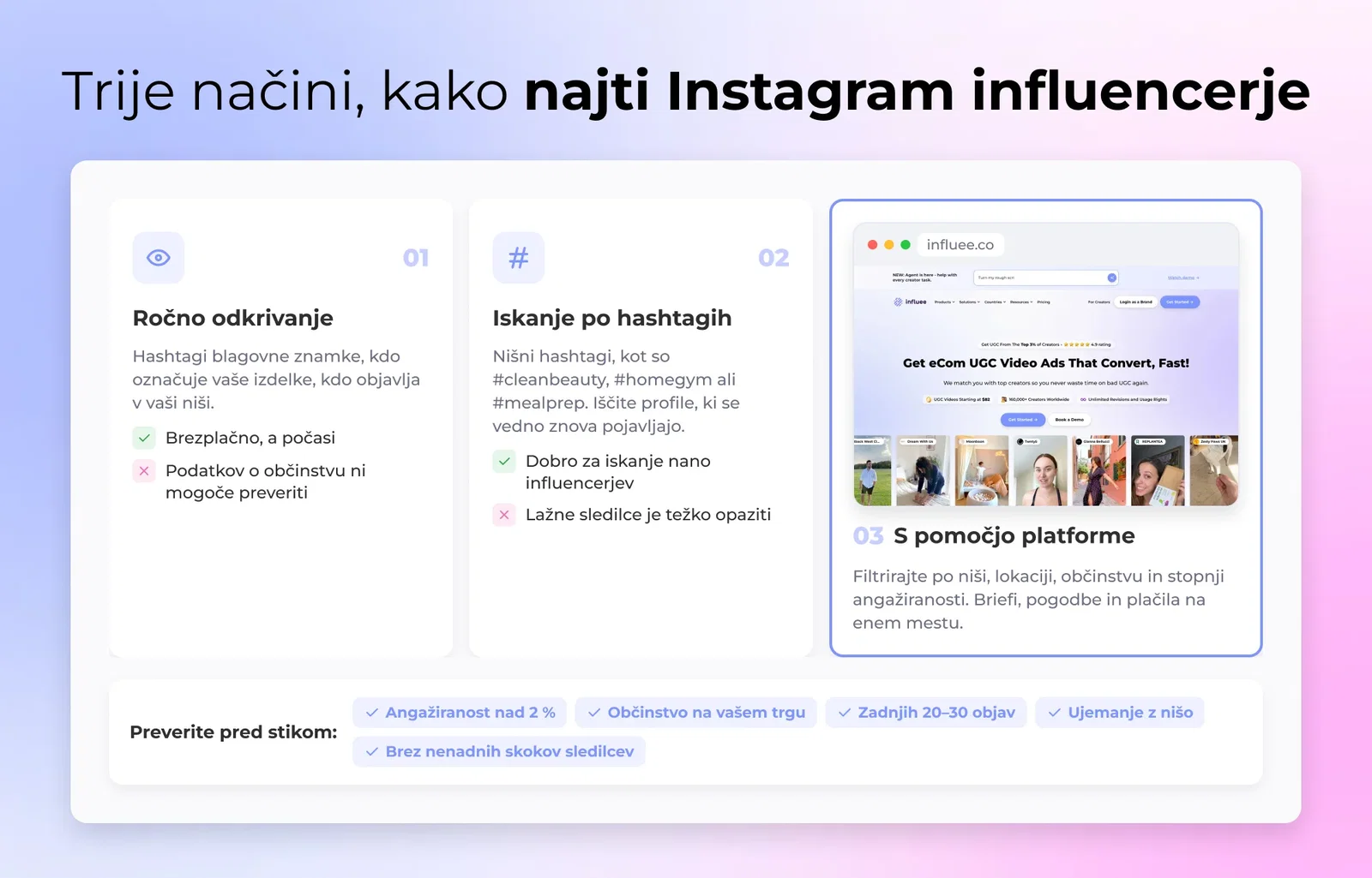 Trije načini, kako najti Instagram influencerje