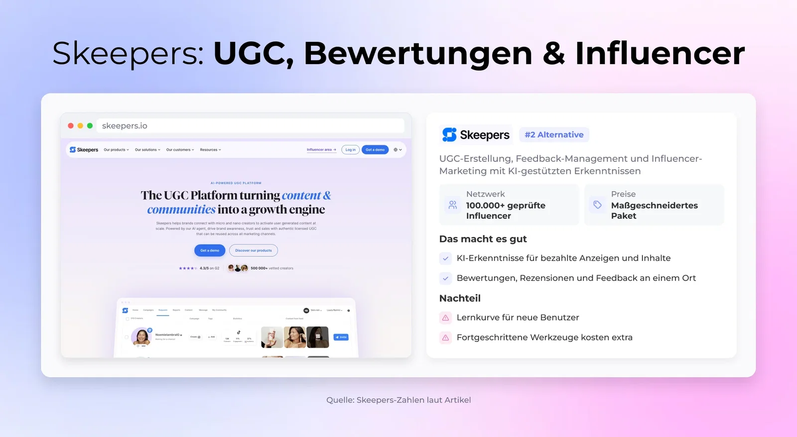 Skeepers: UGC, Bewertungen & Influencer