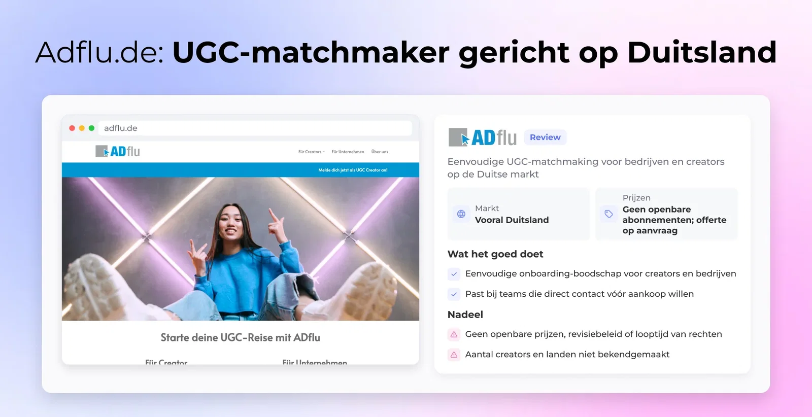 Adflu.de: UGC-matchmaker gericht op Duitsland