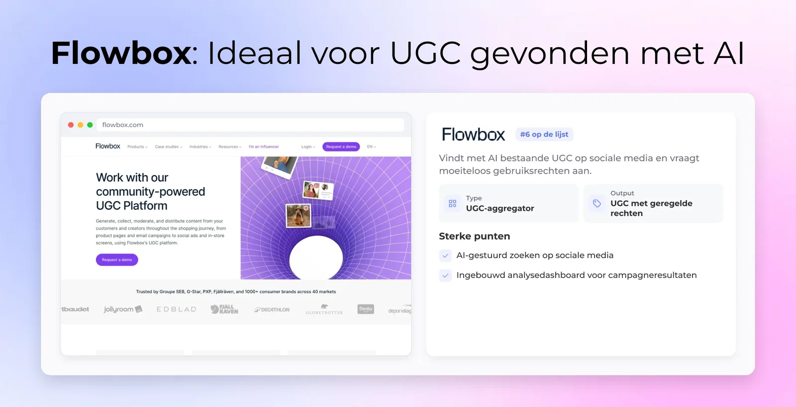 Flowbox: Ideaal voor UGC gevonden met AI