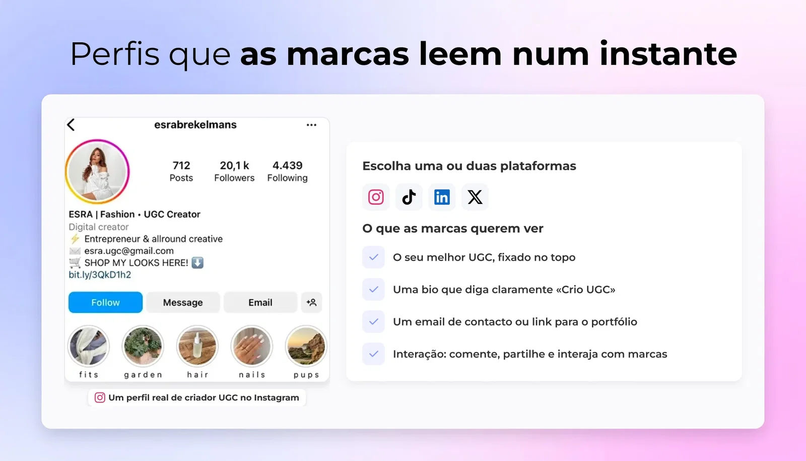 Perfis que as marcas leem num instante
