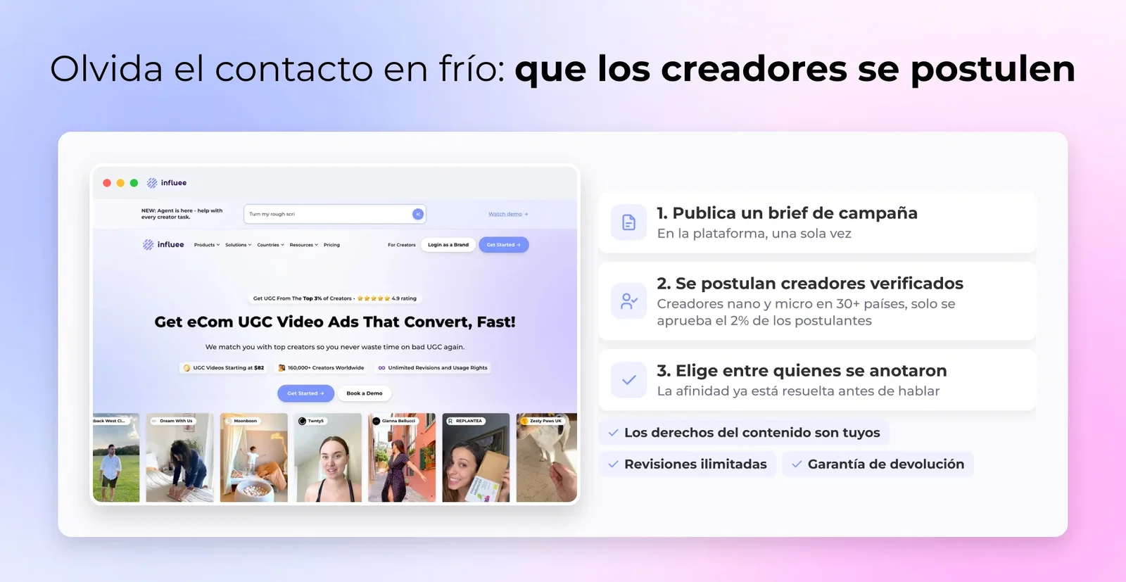 Olvida el contacto en frío: que los creadores se postulen