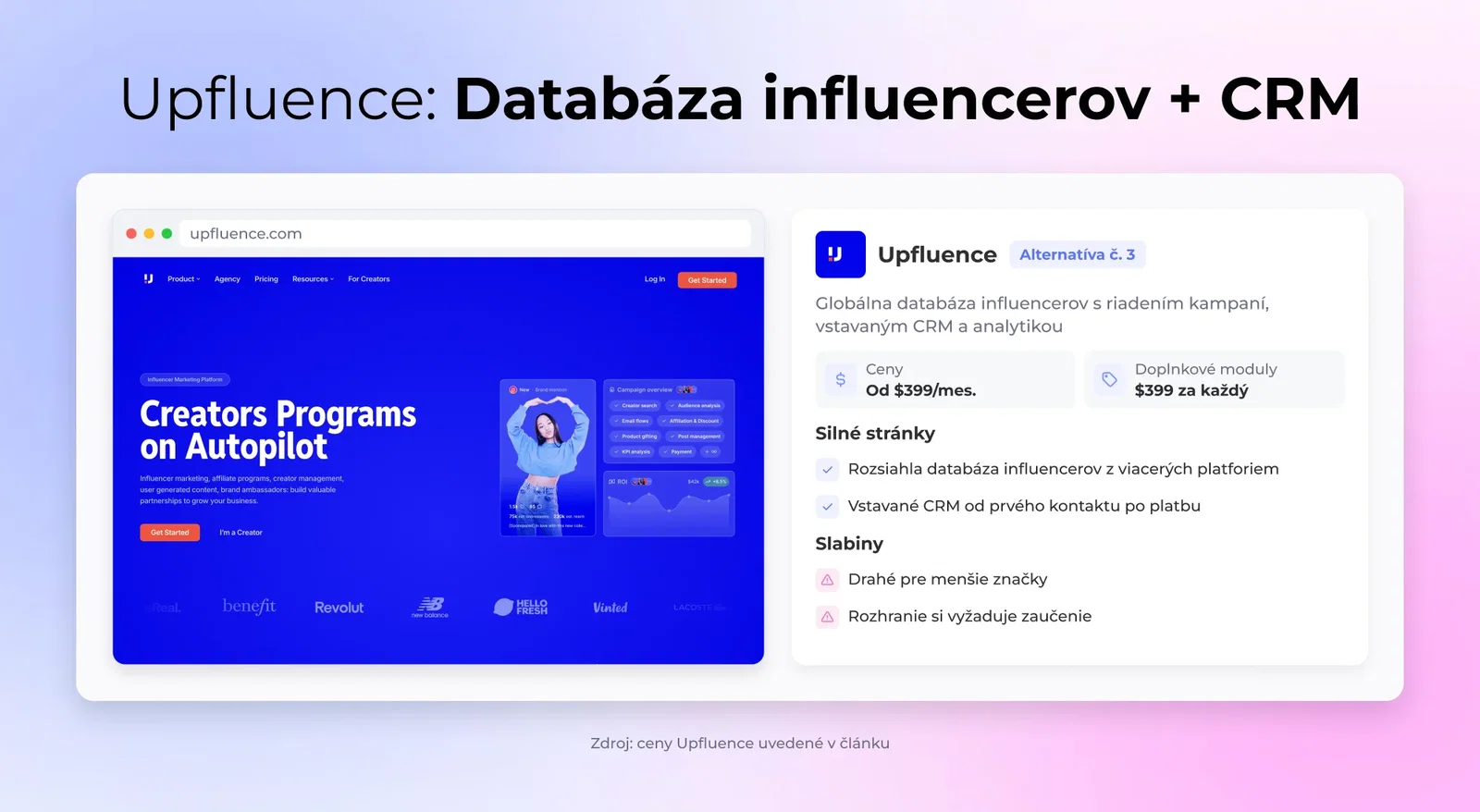 #3 Alternatíva: #Upfluence