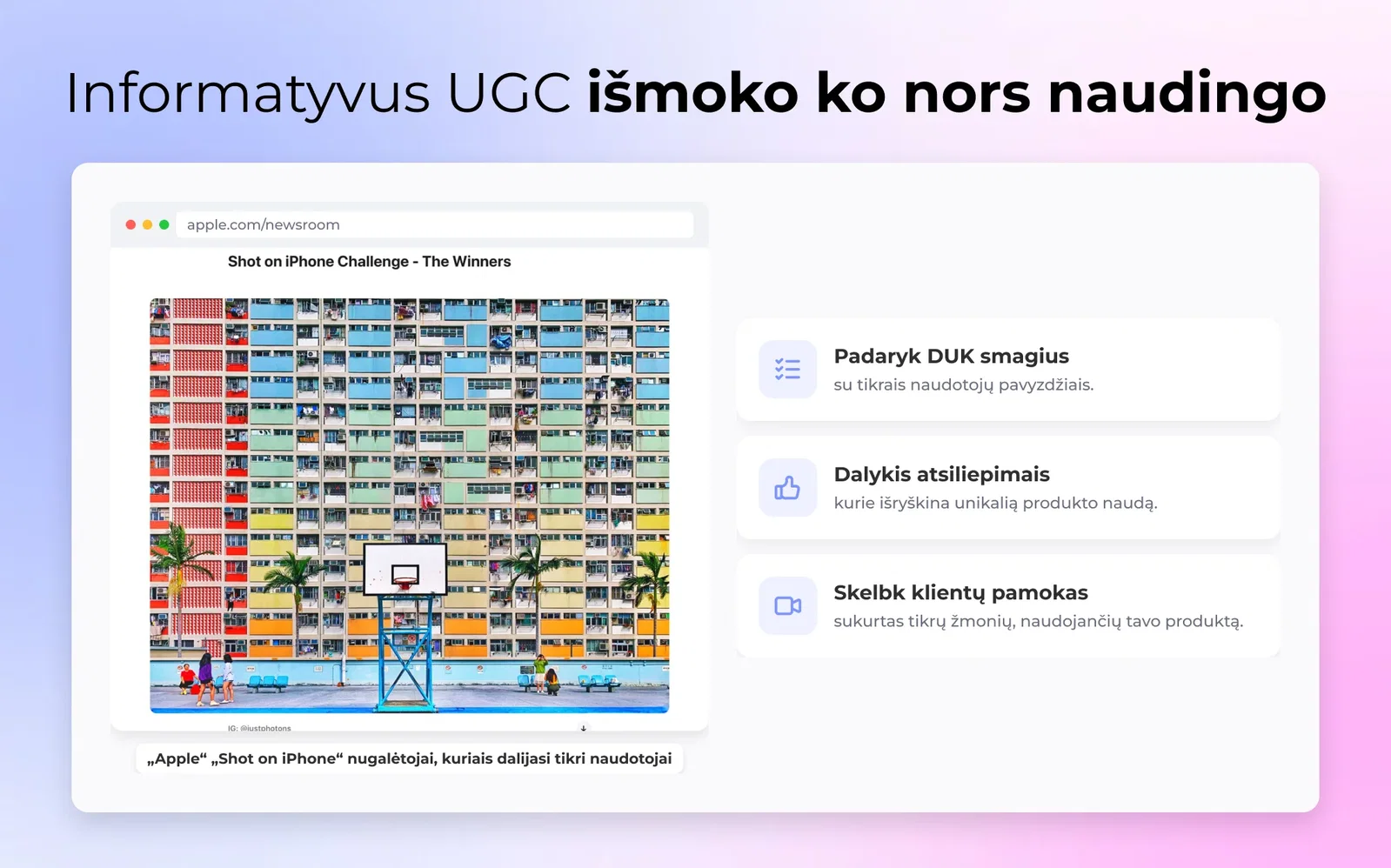 Informatyvus UGC išmoko ko nors naudingo