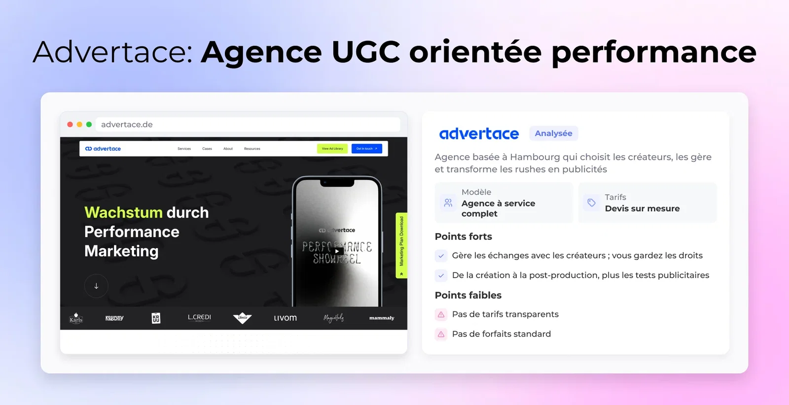 Aperçu de Advertace