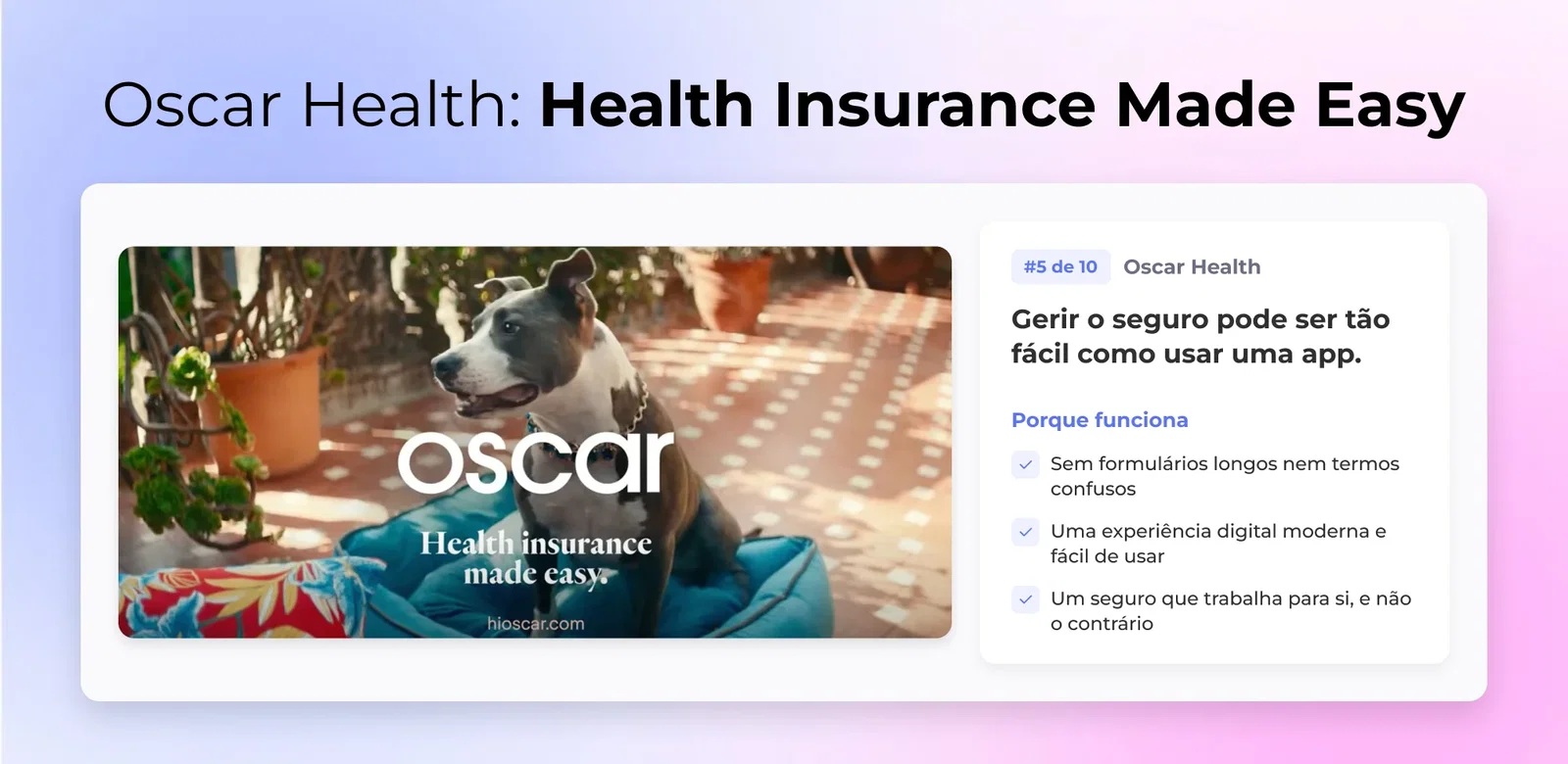 5. Oscar Health: Seguro de Saúde Simplificado
