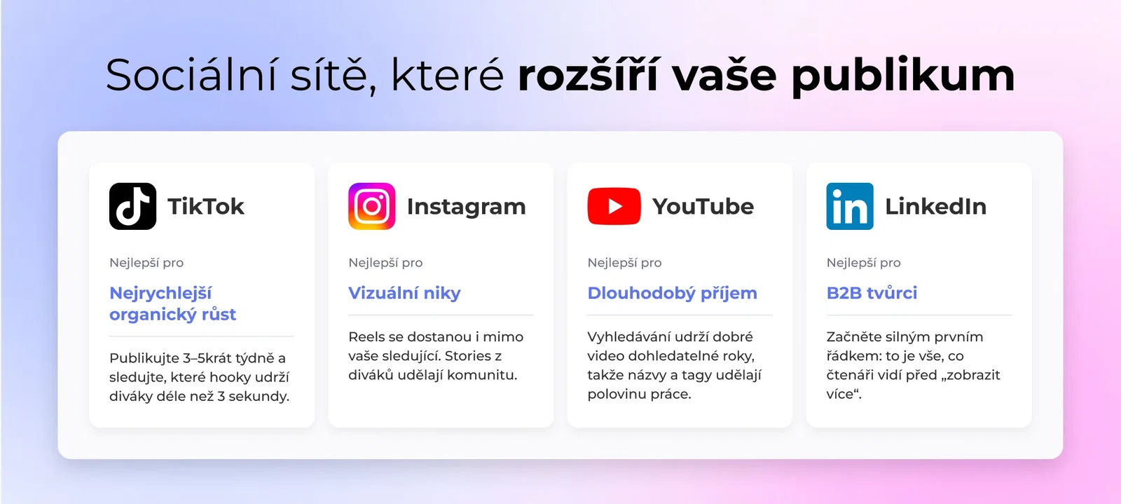 Sociální sítě, které rozšíří vaše publikum