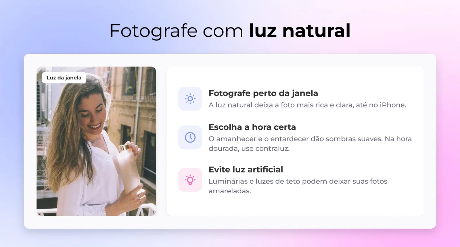 Fotografe com luz natural