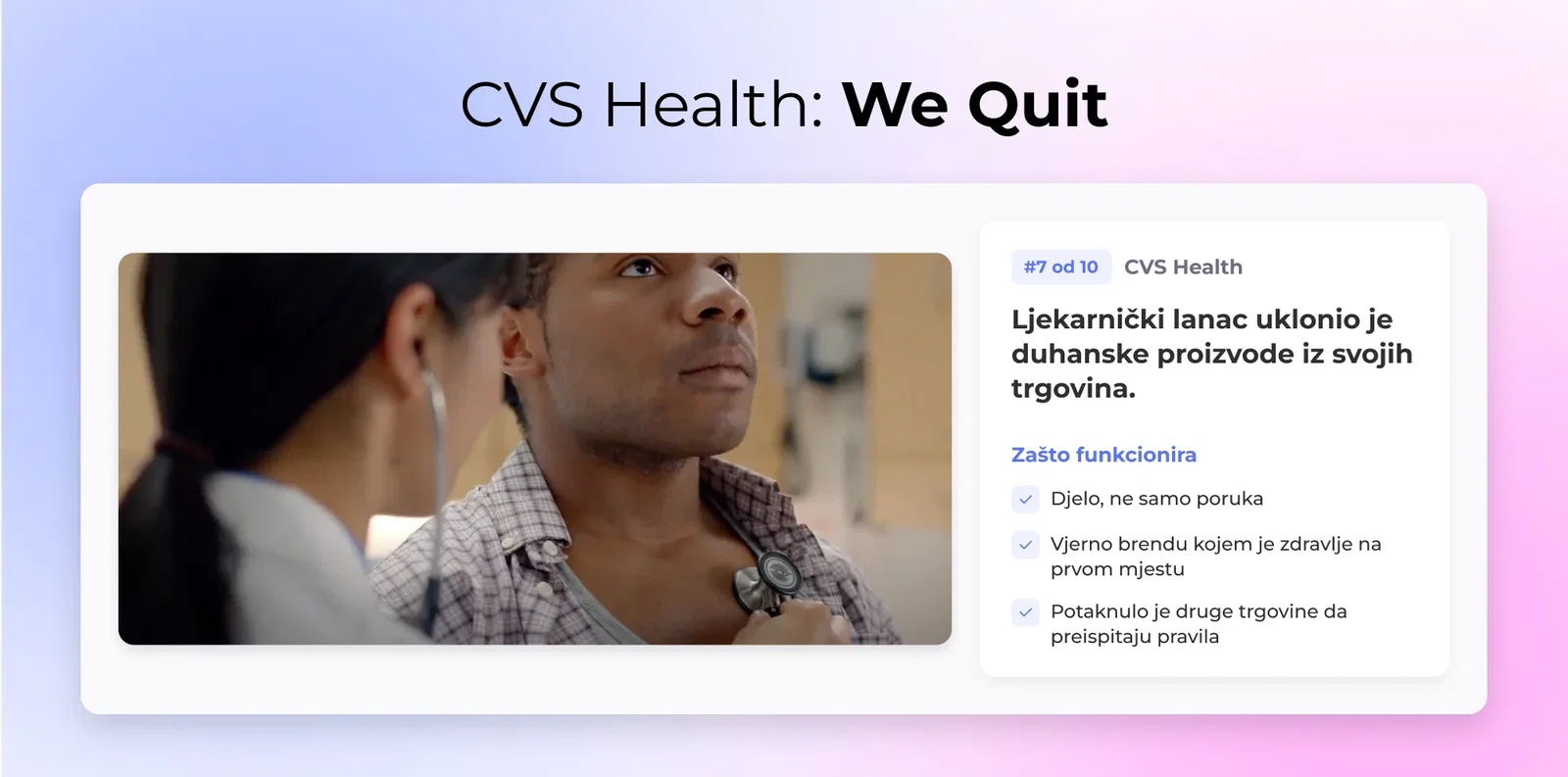 7. CVS Zdravlje – Prestali smo