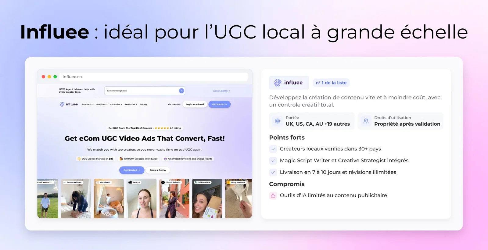 Influee : idéal pour l’UGC local à grande échelle