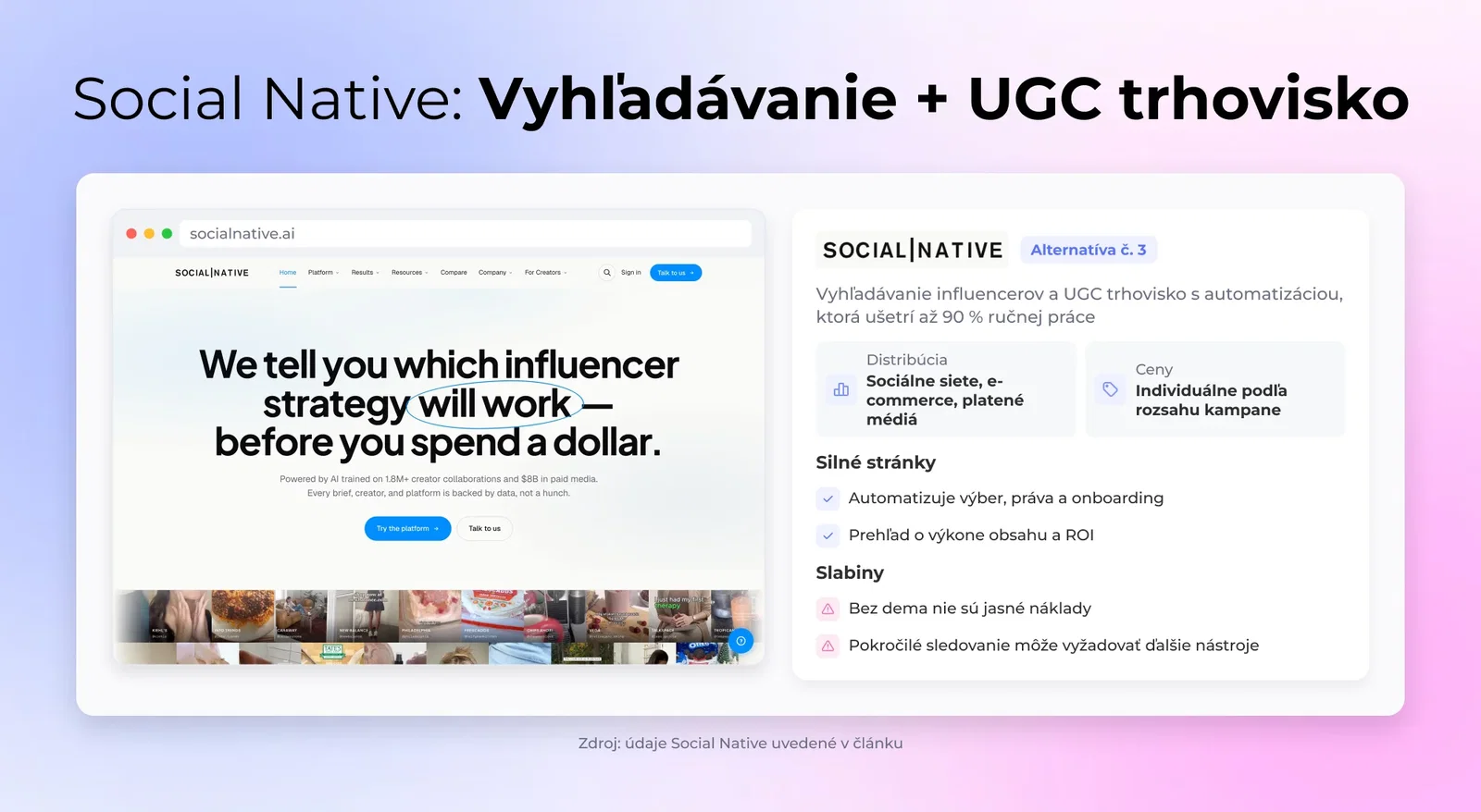 #3 Alternatíva: SocialNative