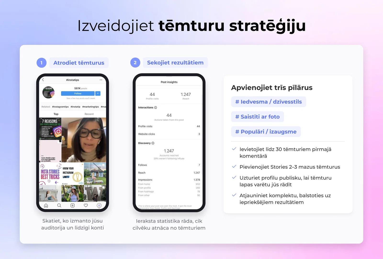 Izveido hashtagu stratēģiju