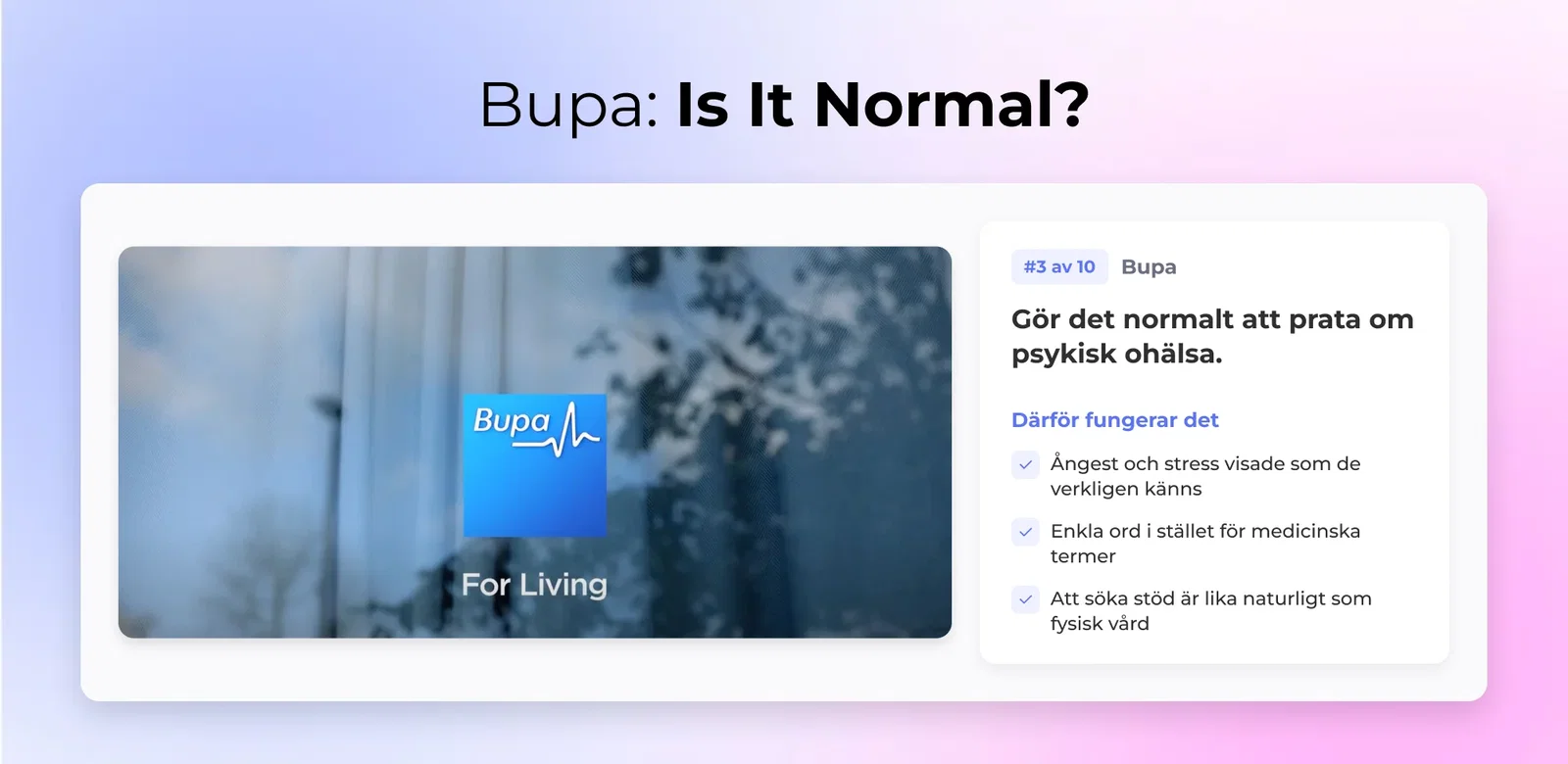 3. Bupa: Är det normalt
