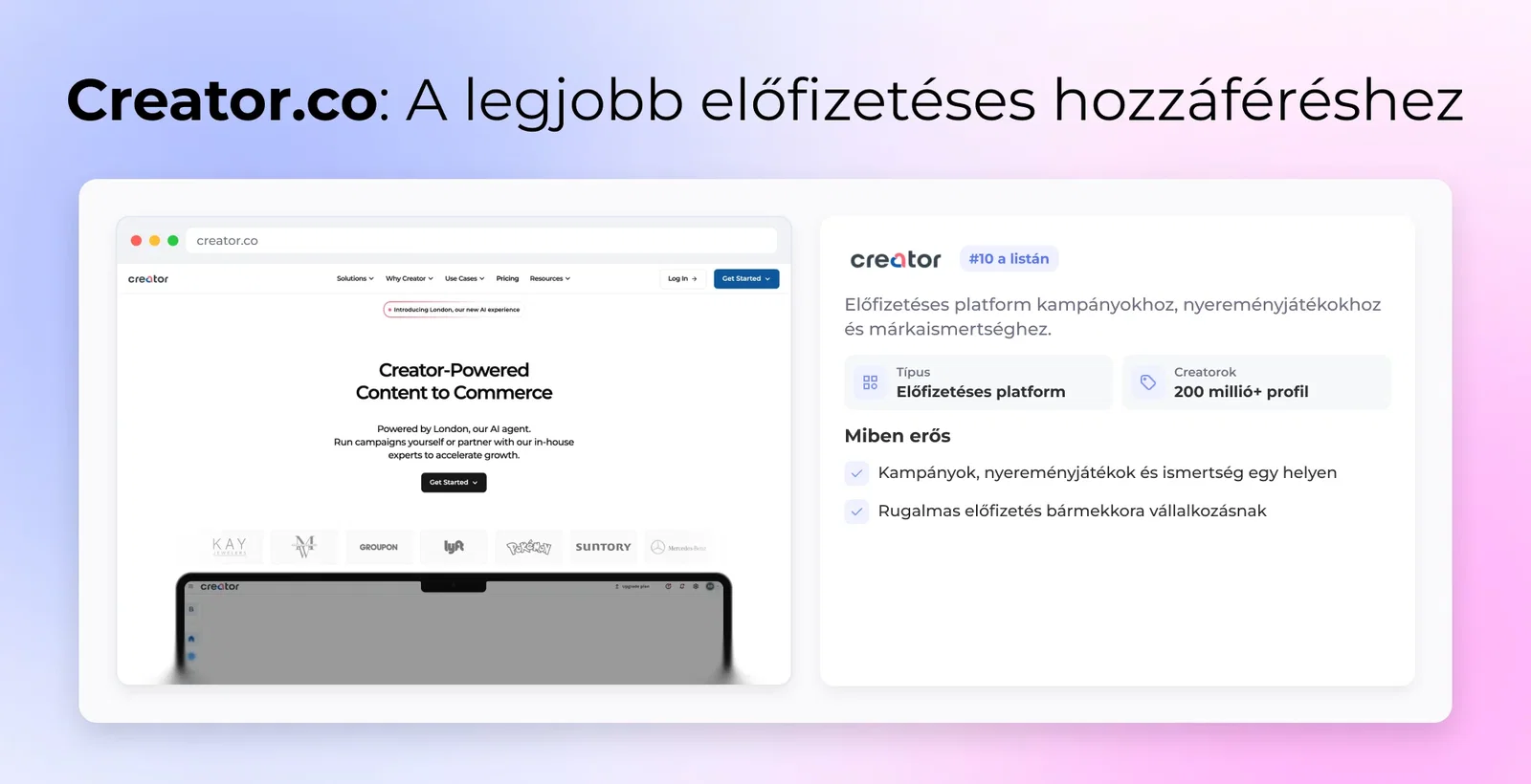Creator.co: A legjobb előfizetéses hozzáféréshez