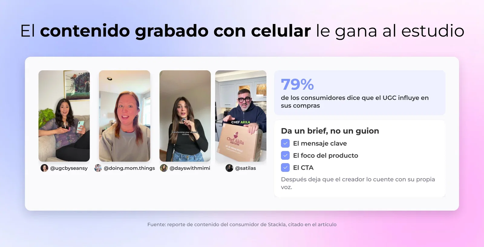 Contenido auténtico estilo UGC de influencer grabado con móvil