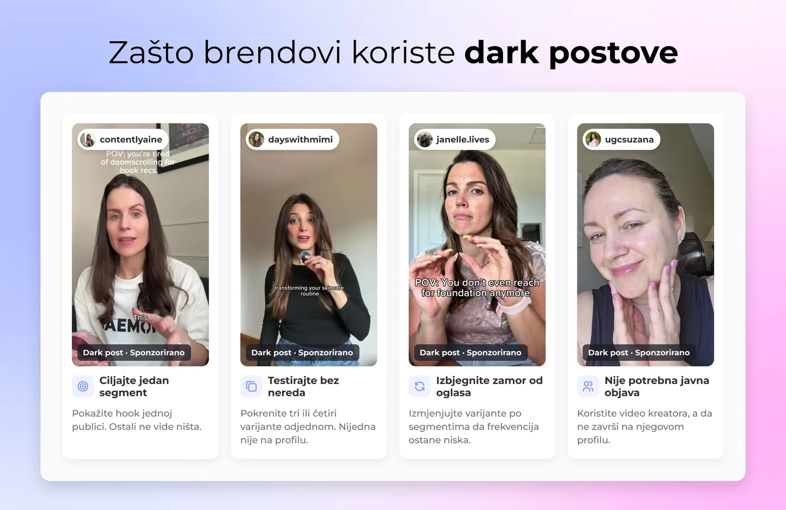 Zašto brendovi koriste dark postove na Instagramu: kreativa po publici, više varijanti odjednom i uredan profil