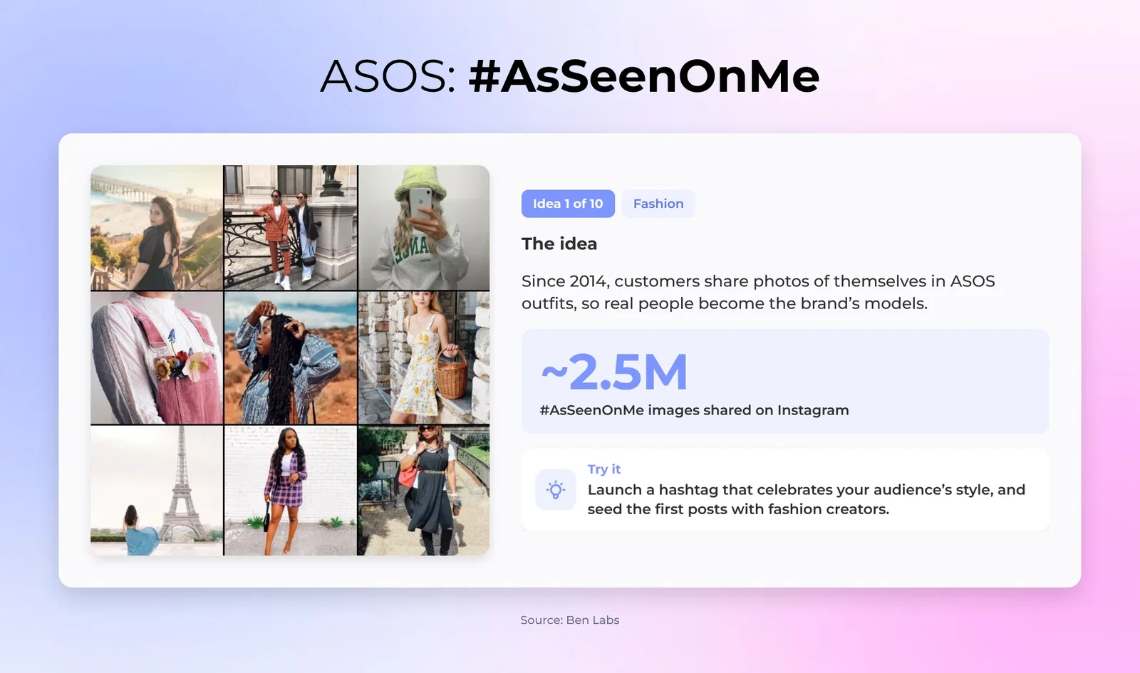 1. ASOS: #AsSeenOnMe (Fashion)