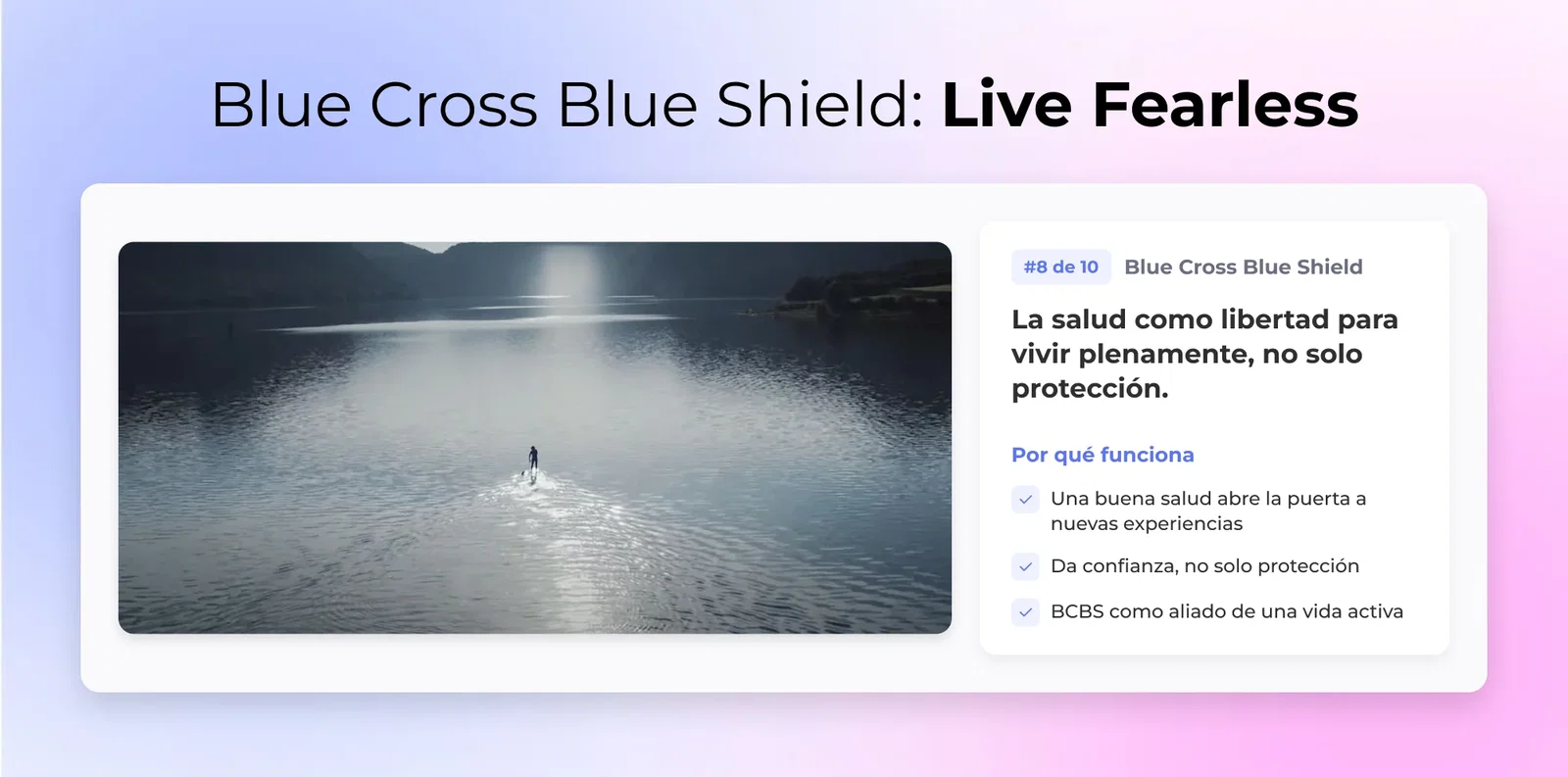 8. Blue Cross Blue Shield: Vive Sin Miedo
