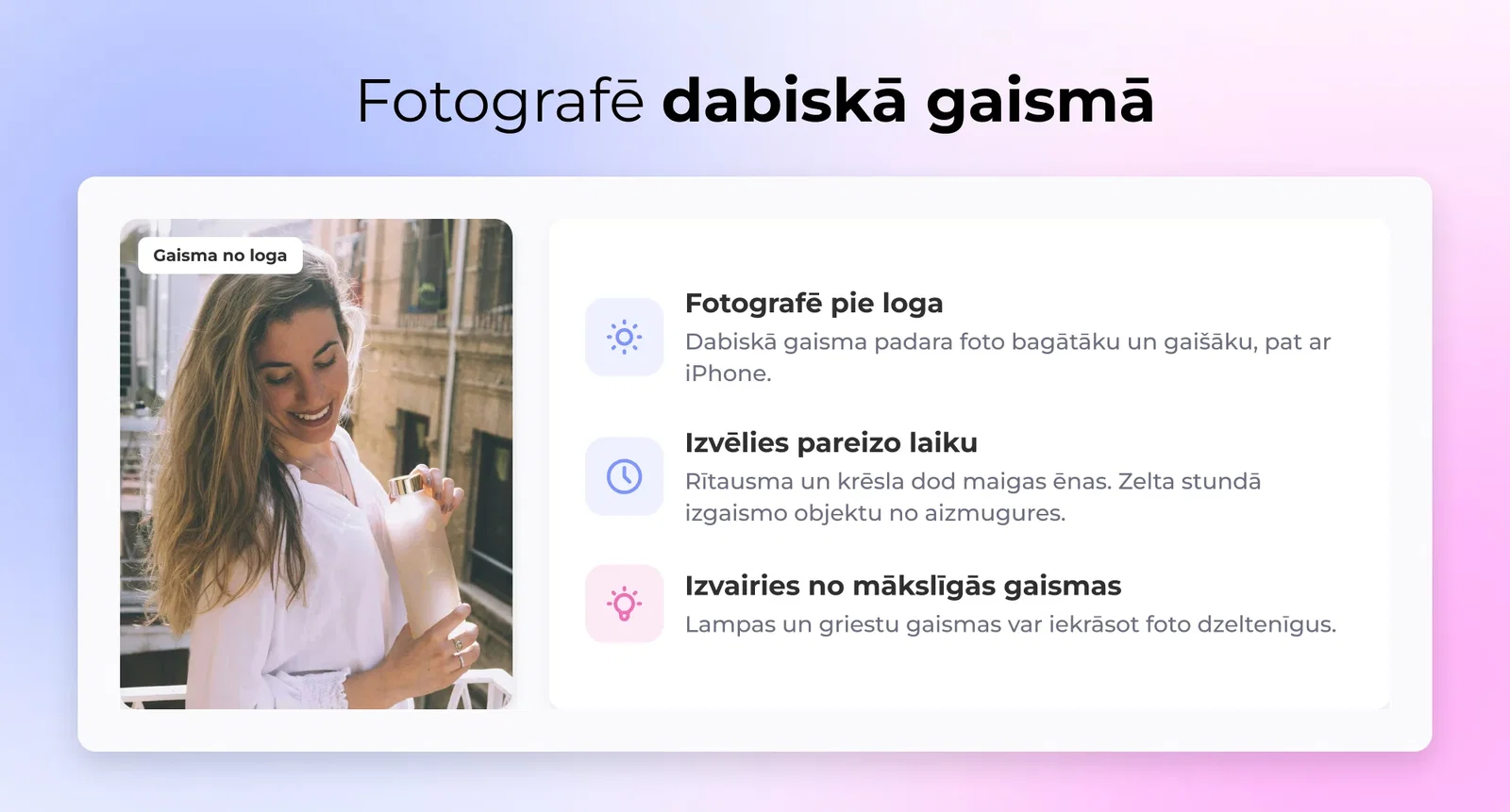 Fotografē dabiskā gaismā
