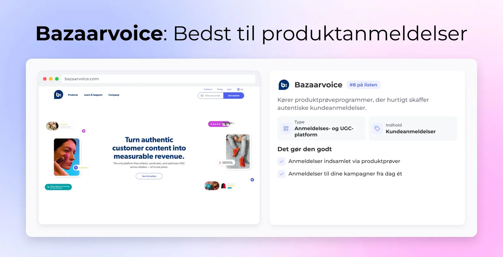 Bazaarvoice: Bedst til produktanmeldelser
