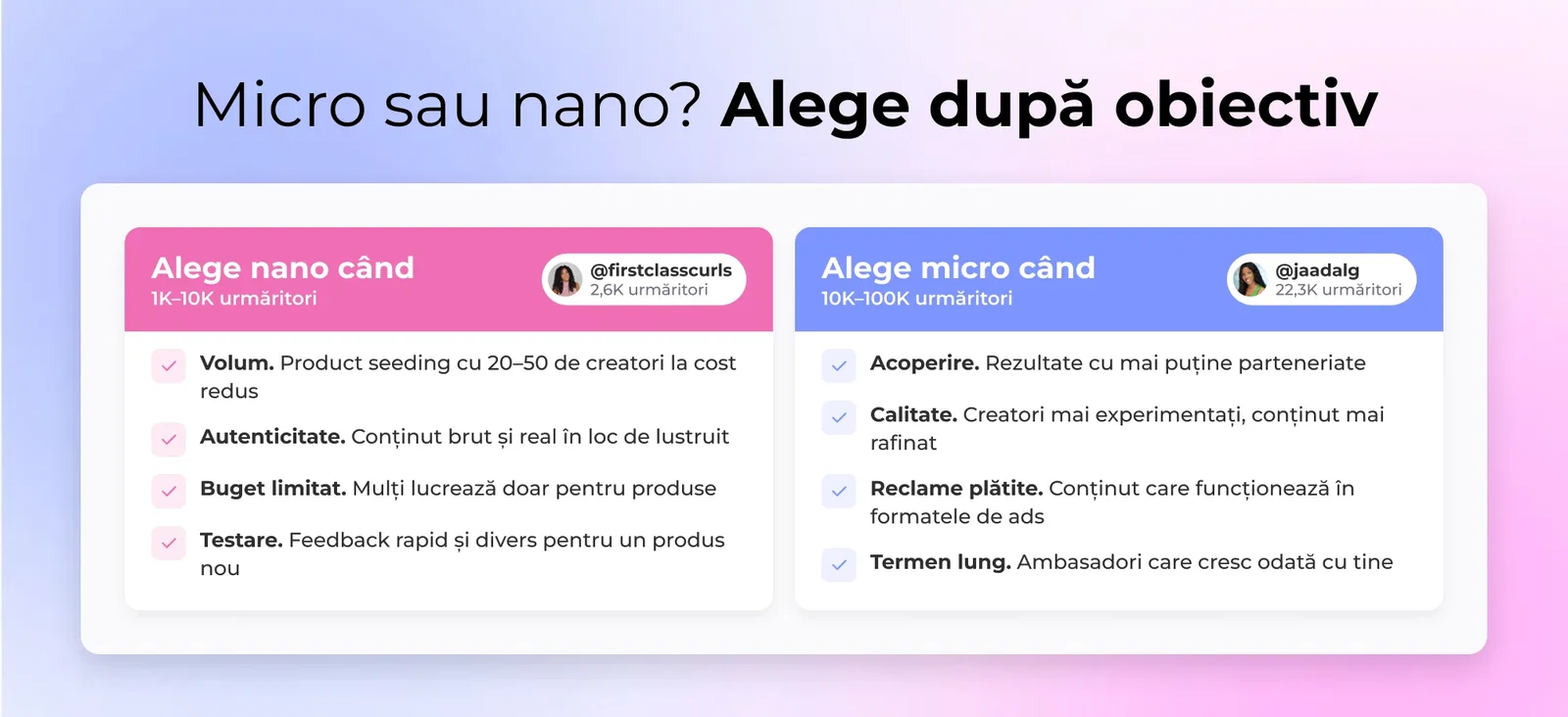 Micro sau nano? Alege după obiectiv