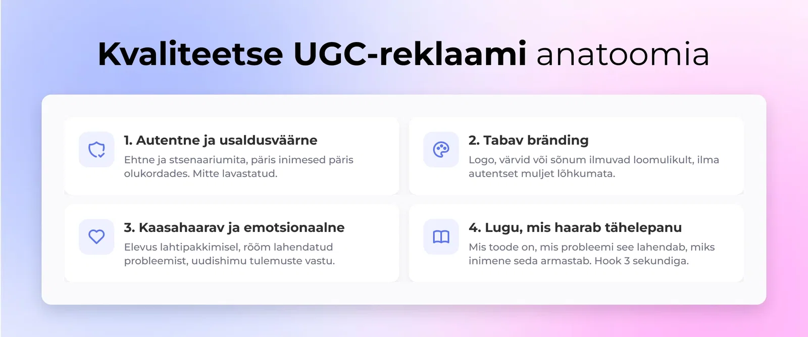 Kvaliteetse UGC-reklaami anatoomia