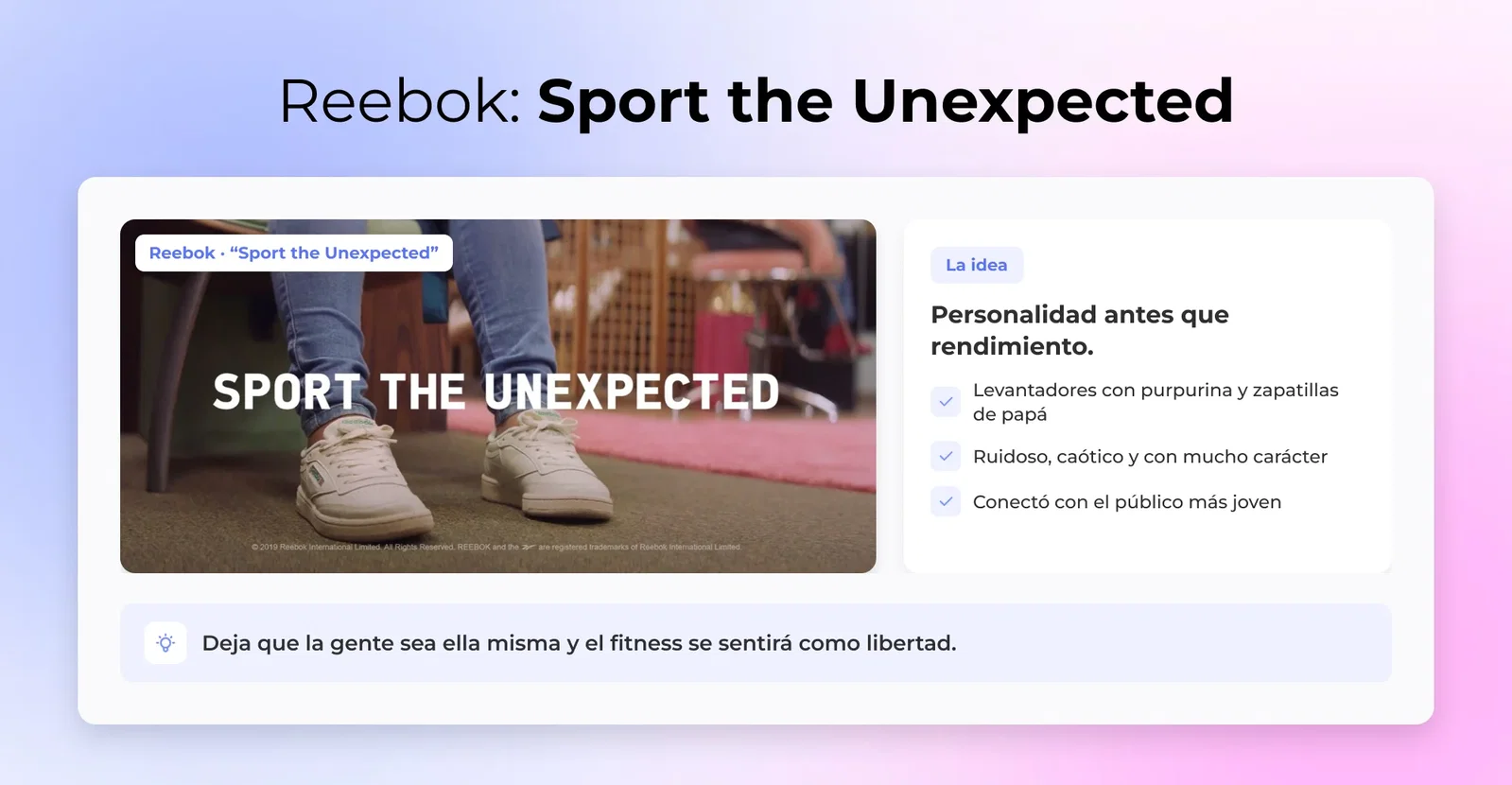 Reebok: Sport the Unexpected