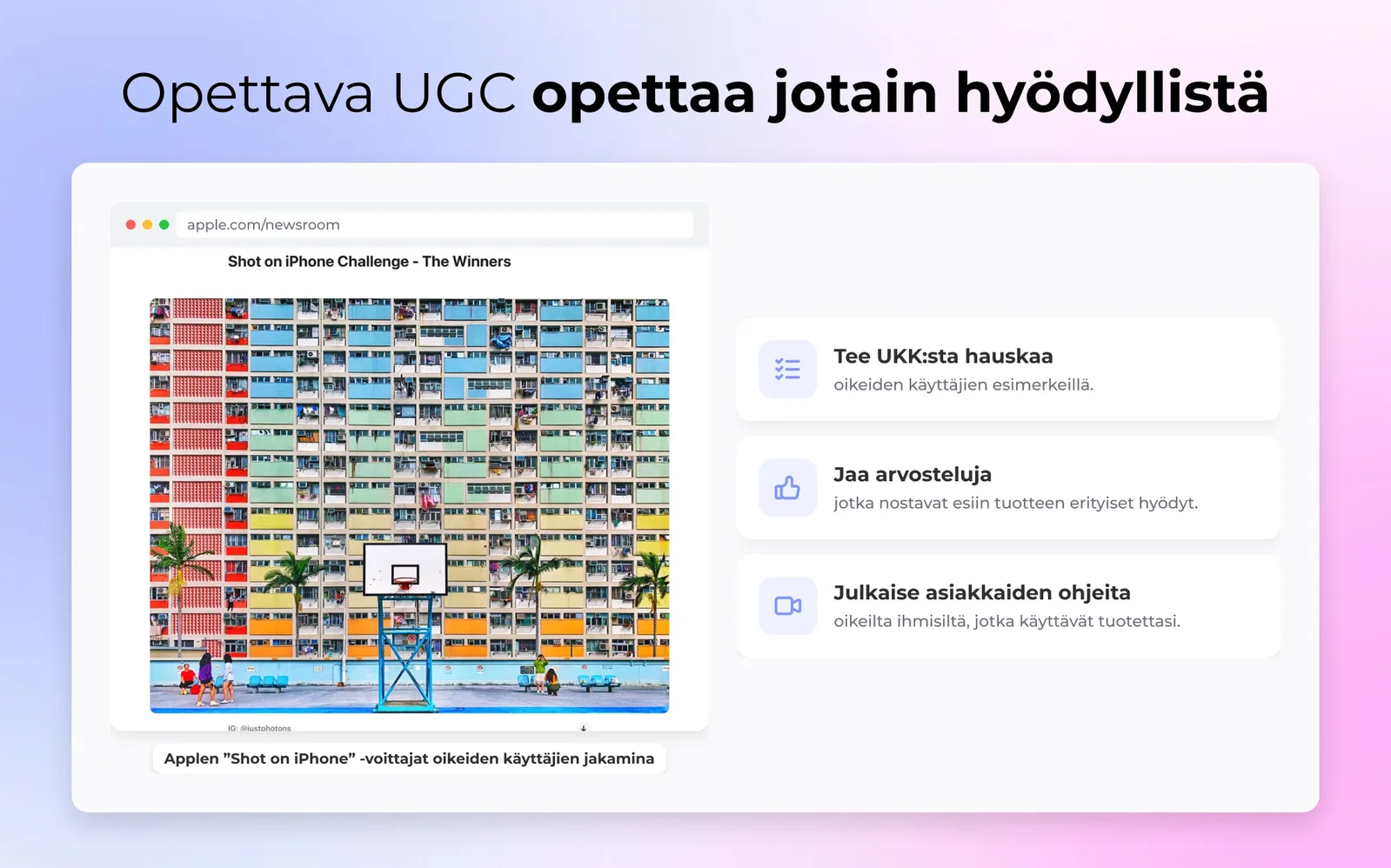 Opettava UGC opettaa jotain hyödyllistä
