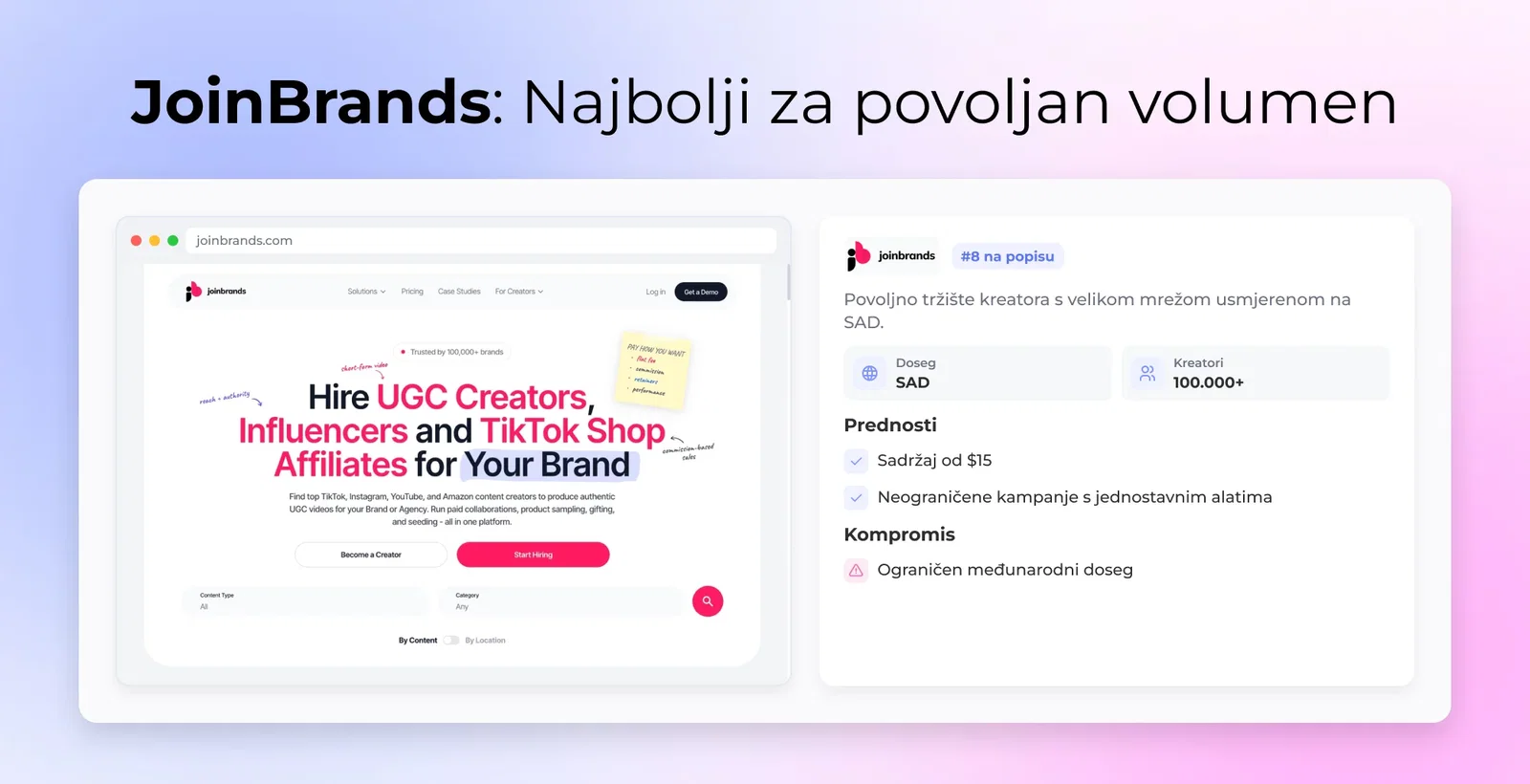 JoinBrands: Najbolji za povoljan volumen