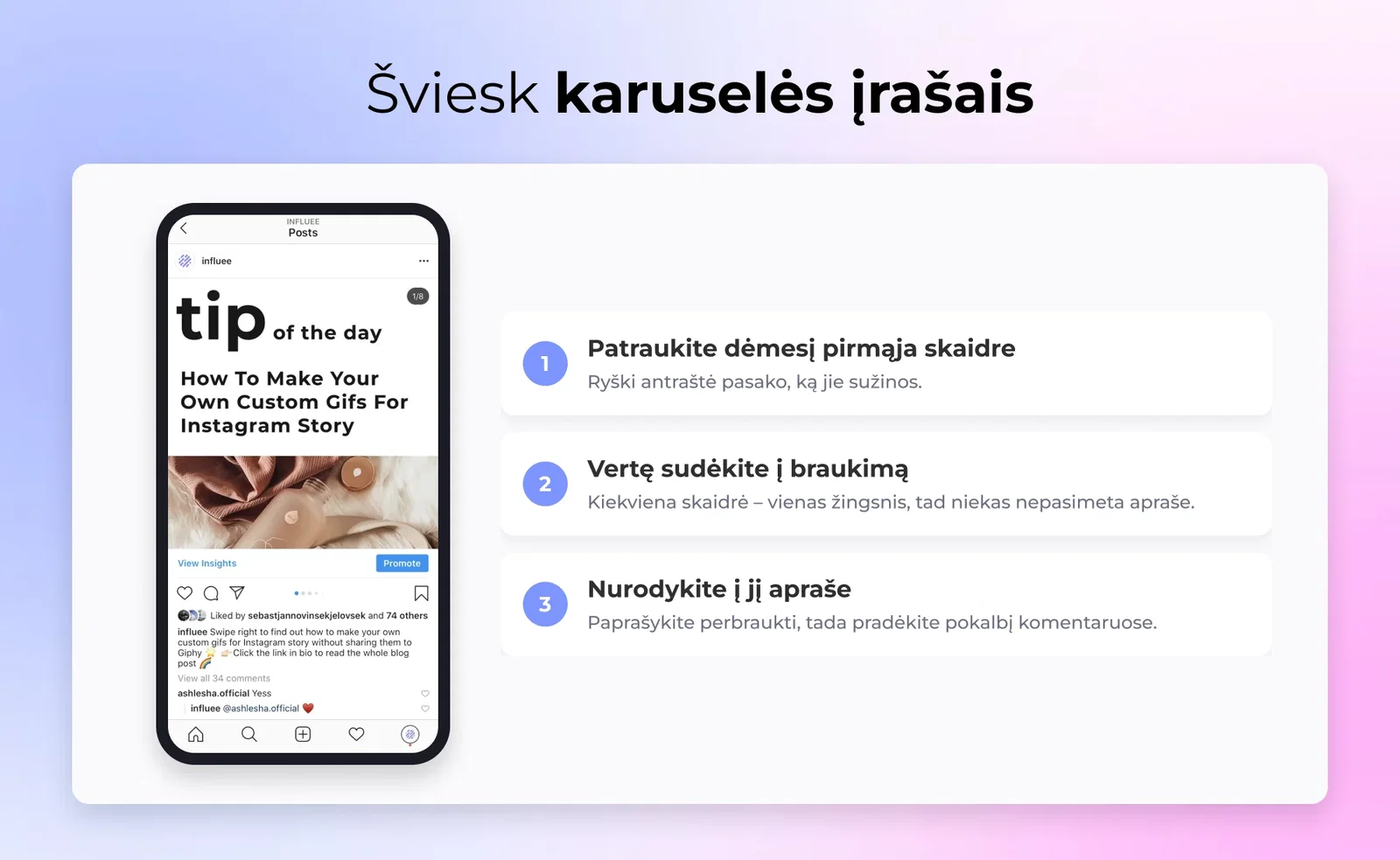 Šviesk karuselės įrašais