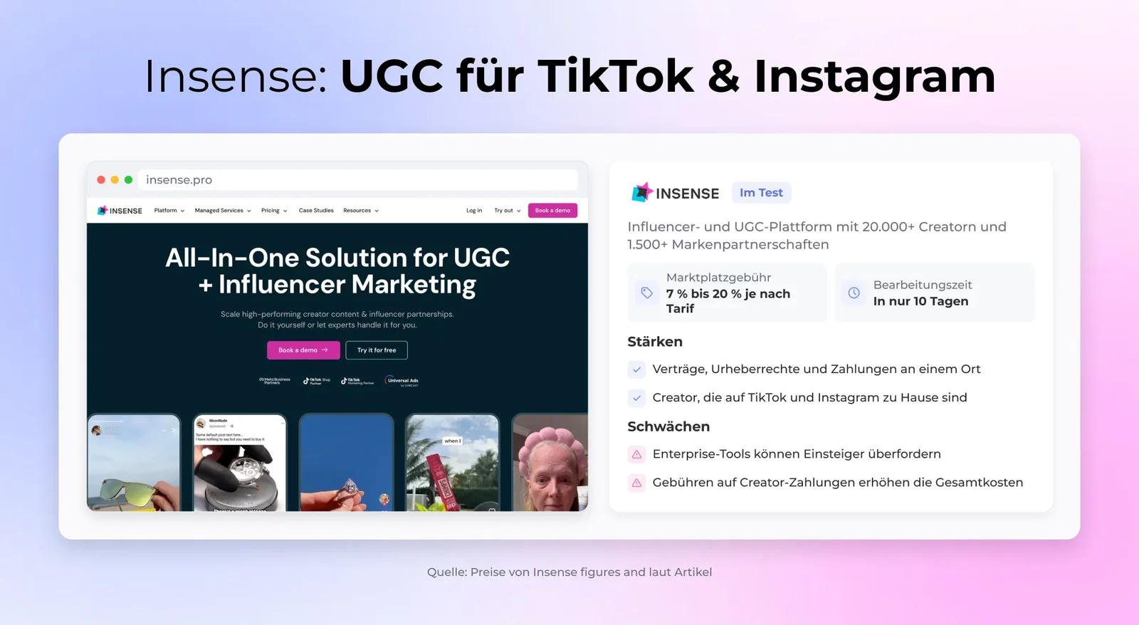 Überblick über Insense
