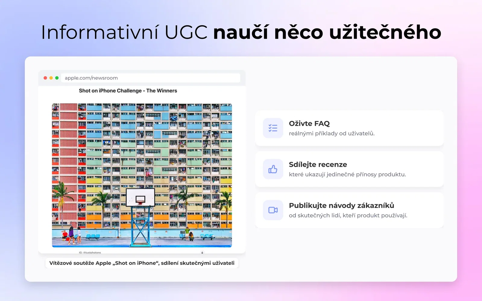 Informativní UGC naučí něco užitečného