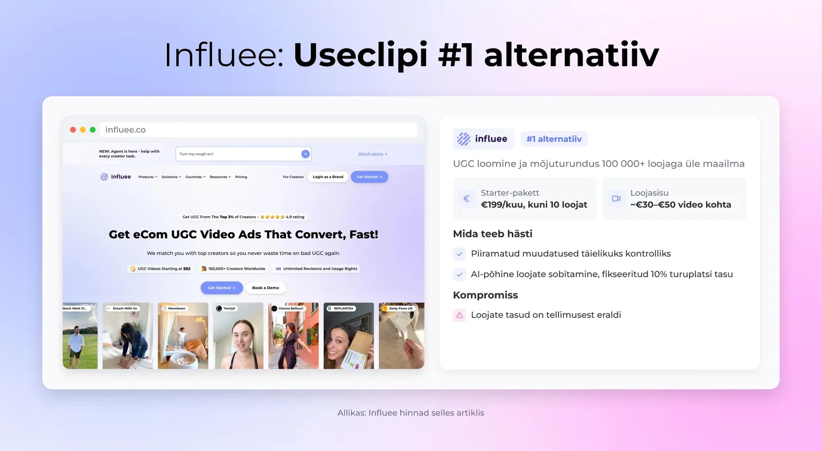 Influee: Useclipi #1 alternatiiv