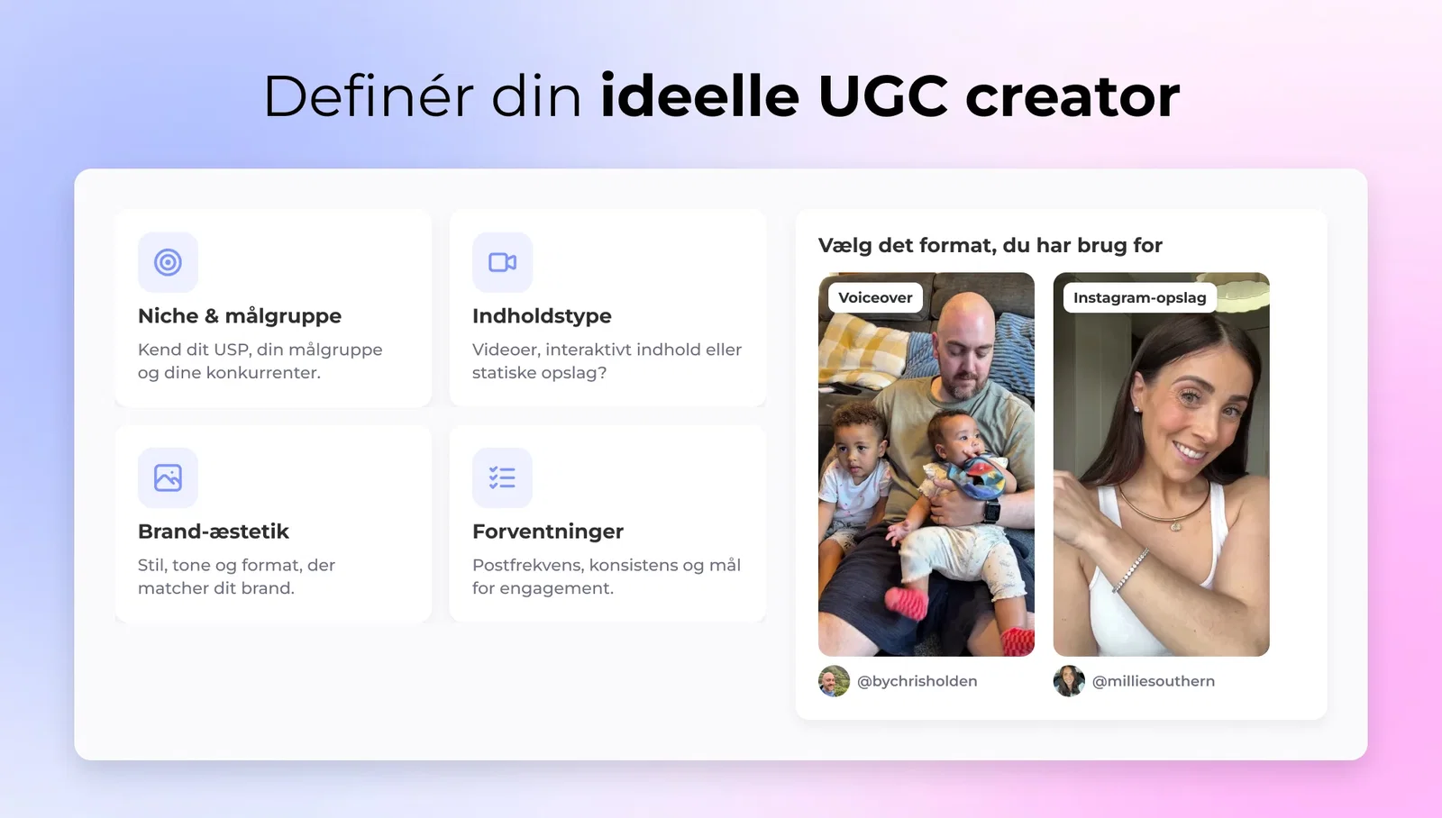 Definér din ideelle UGC creator