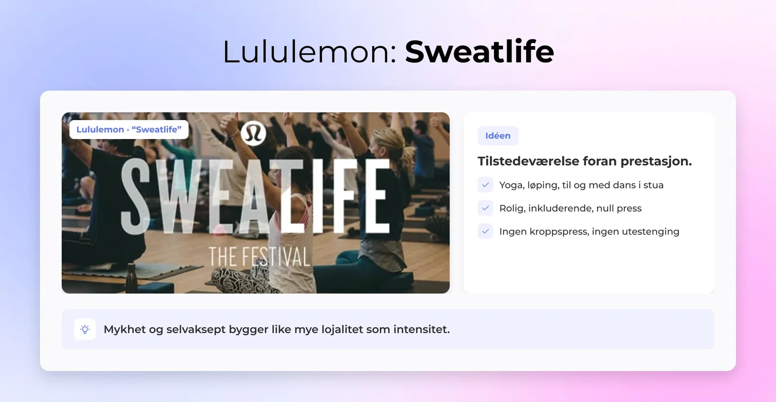Lululemon: Sweatlife