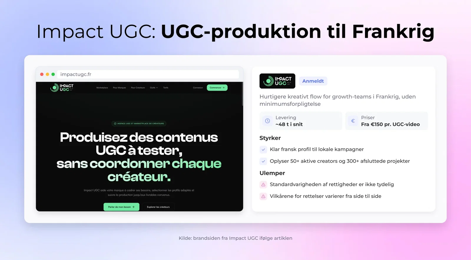 Skærmbillede af de bedste Impact UGC-alternativer