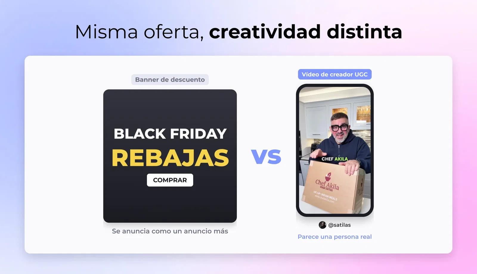 Misma oferta, creatividad distinta