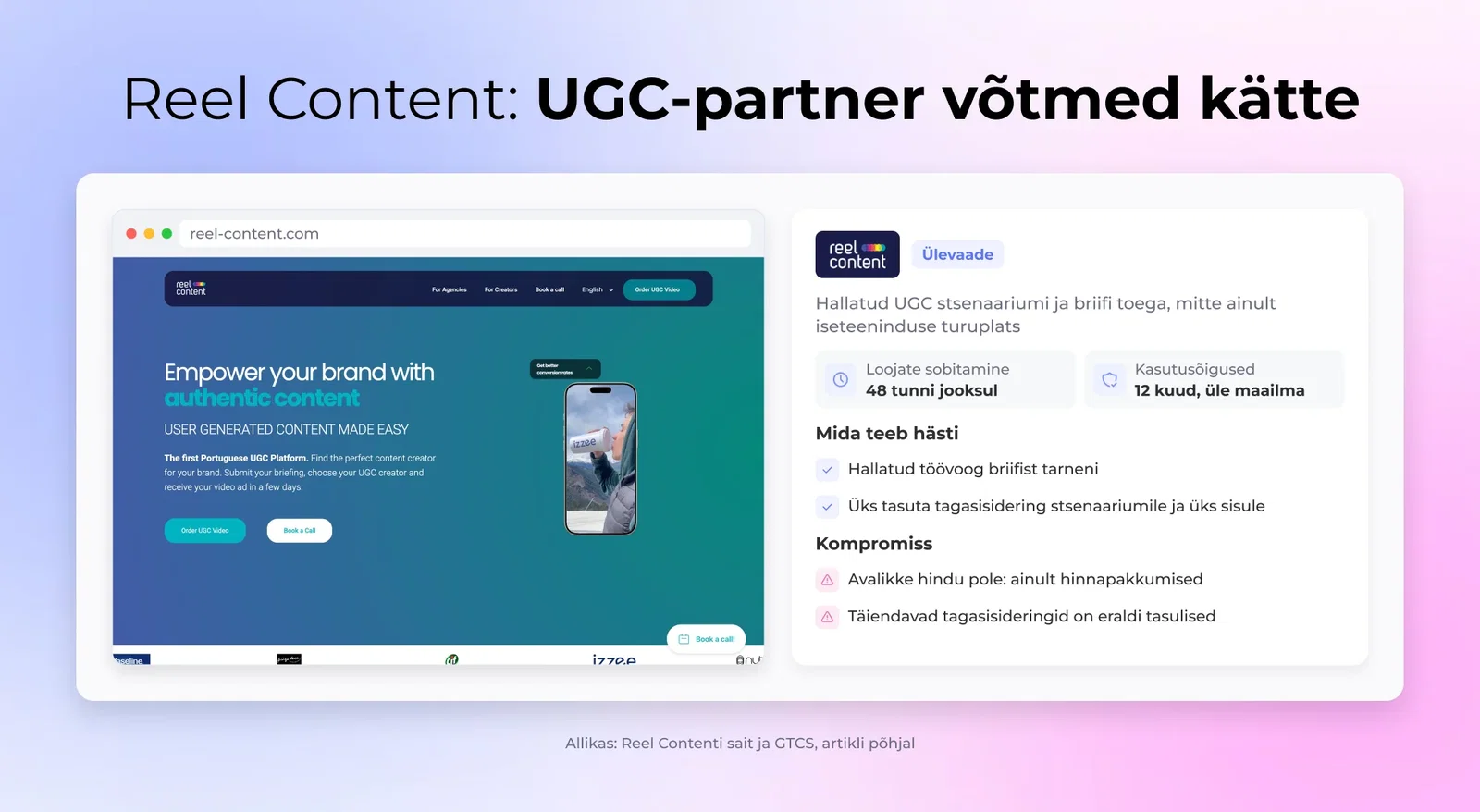 Reel Content: UGC-partner võtmed kätte