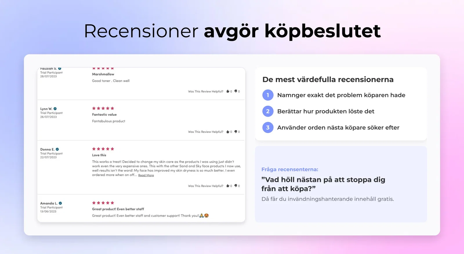 Recensioner avgör köpbeslutet