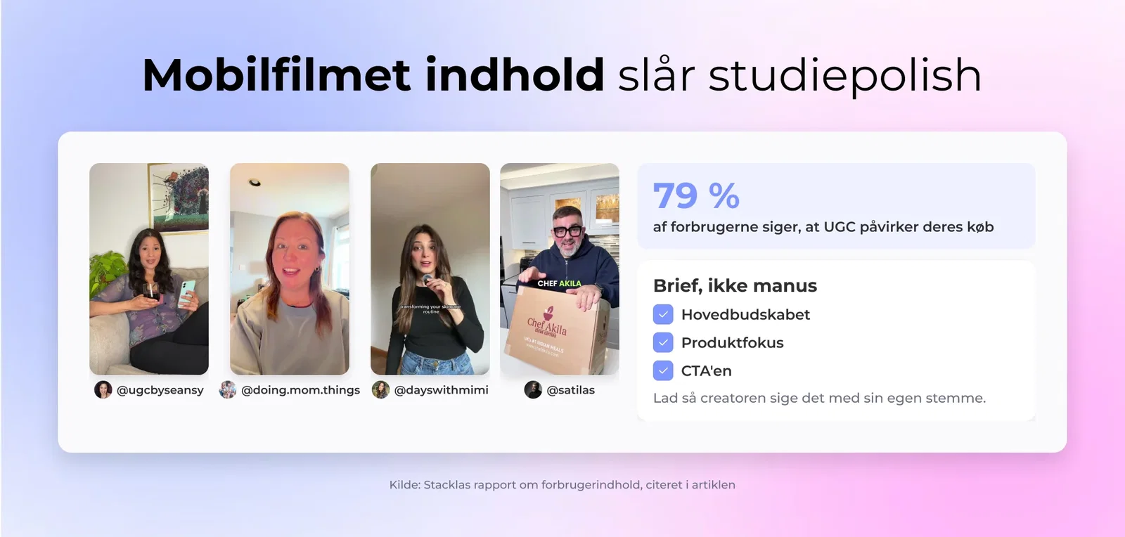 UGC-lignende autentisk influencer-indhold optaget med en telefon