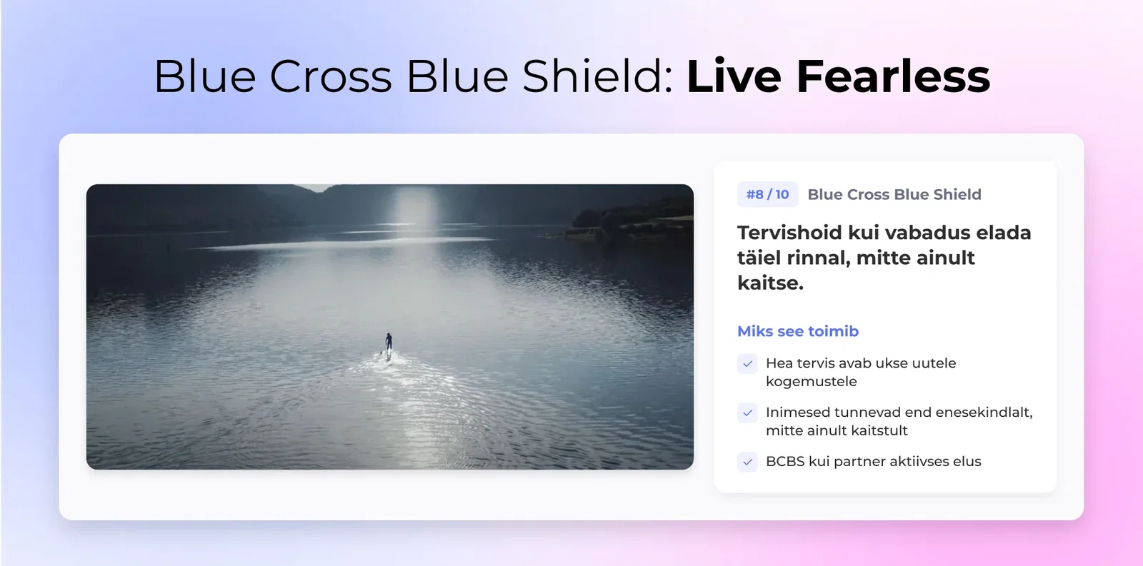8. Blue Cross Blue Shield: Ela kartmata