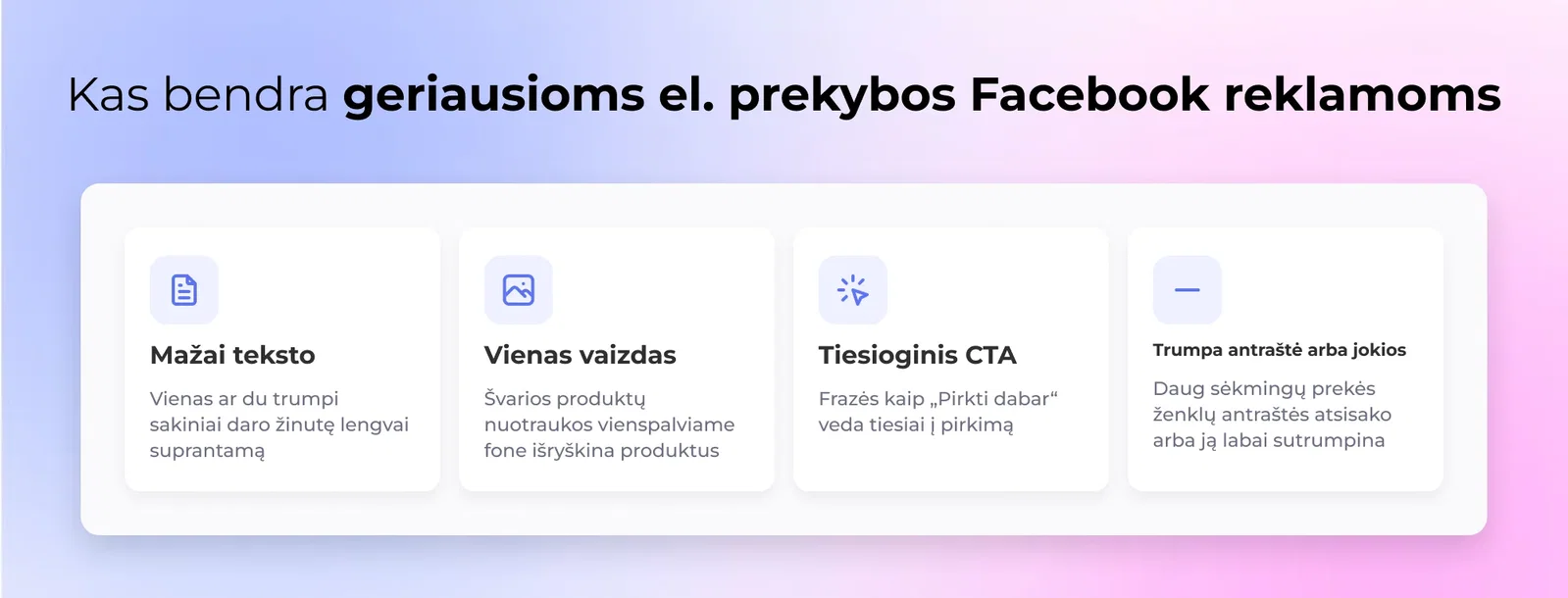 Aukščiausios Facebook el-komercijo skelbimo pavyzdžiai