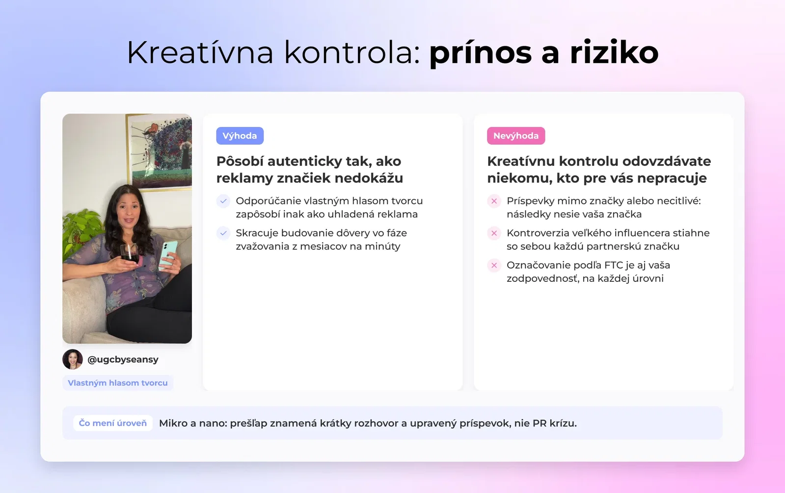 Kreatívna kontrola: prínos a riziko
