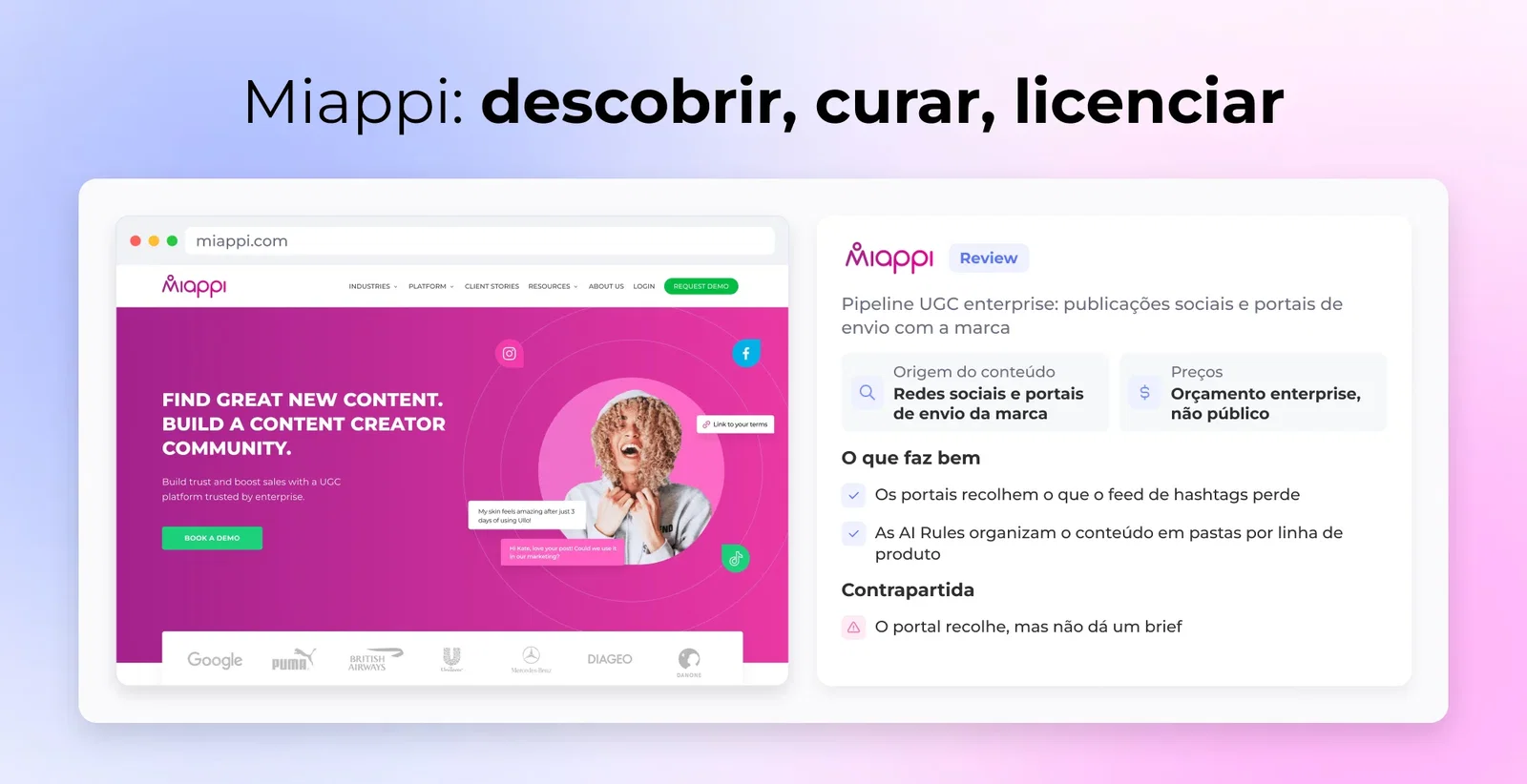 Miappi: descobrir, curar, licenciar