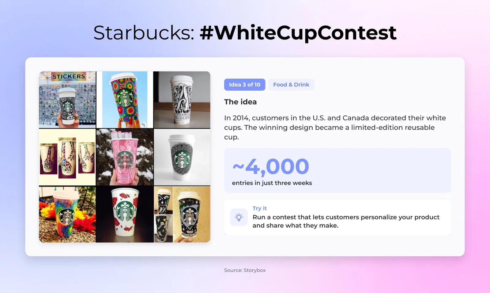 3. Starbucks: White Cup Contest (Food & Drink)